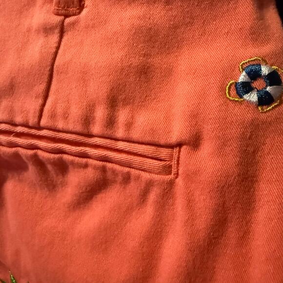 Castaway Cisco Shorts, Stretch Twill, Embroidered Pot On Orange, Men's Size 30 - Picture 7 of 7